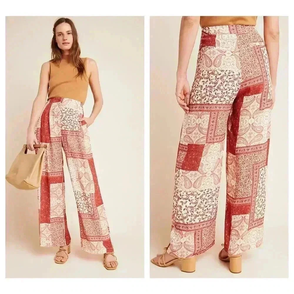 Anthro Eva‎ Franco Elena Patchwork Wide-Leg Pants